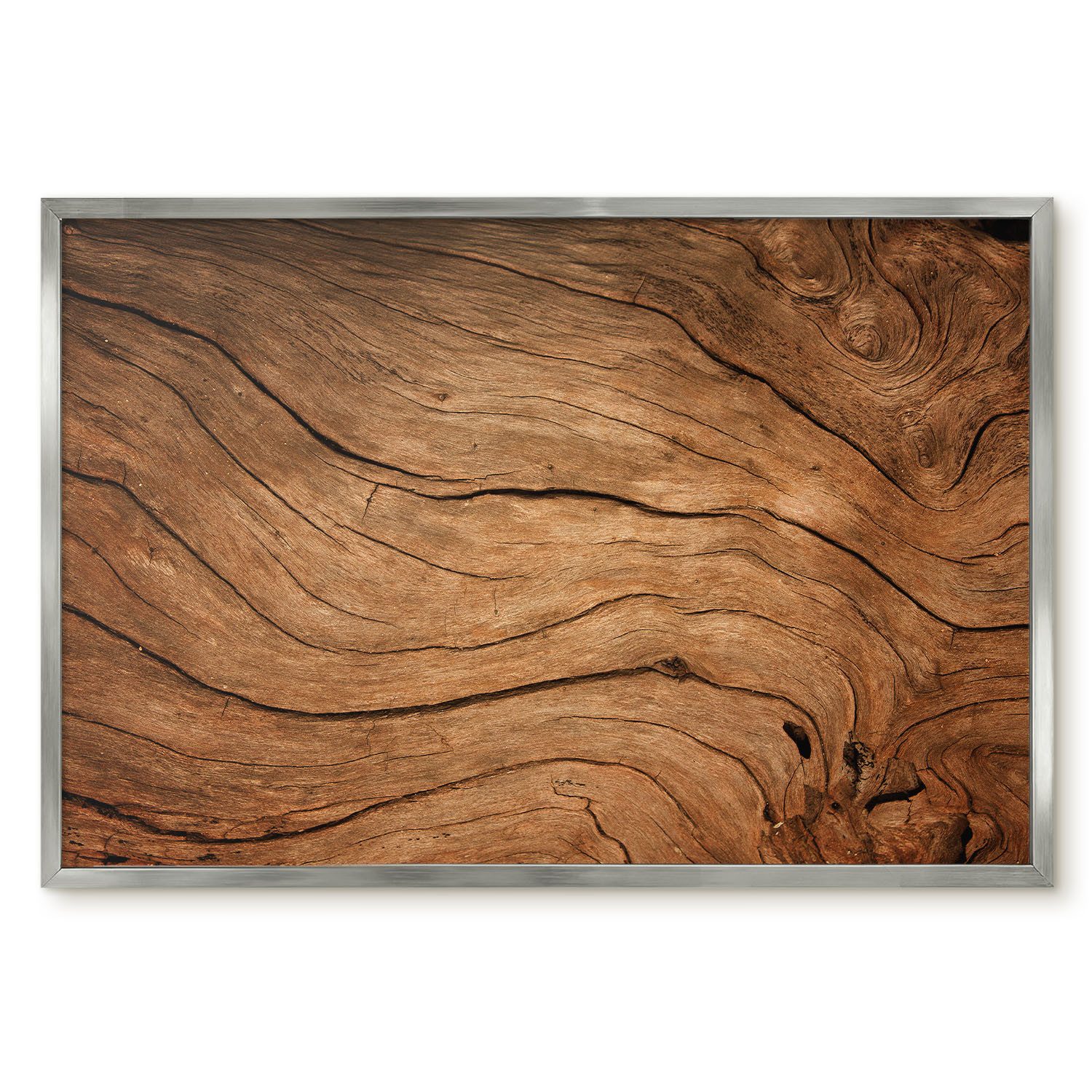 Tulup Magnettafel Braun mit schwarzem Rahmen, Wandtafel für Büro, für Fotos und Notizen, Holzmaserung, Braun