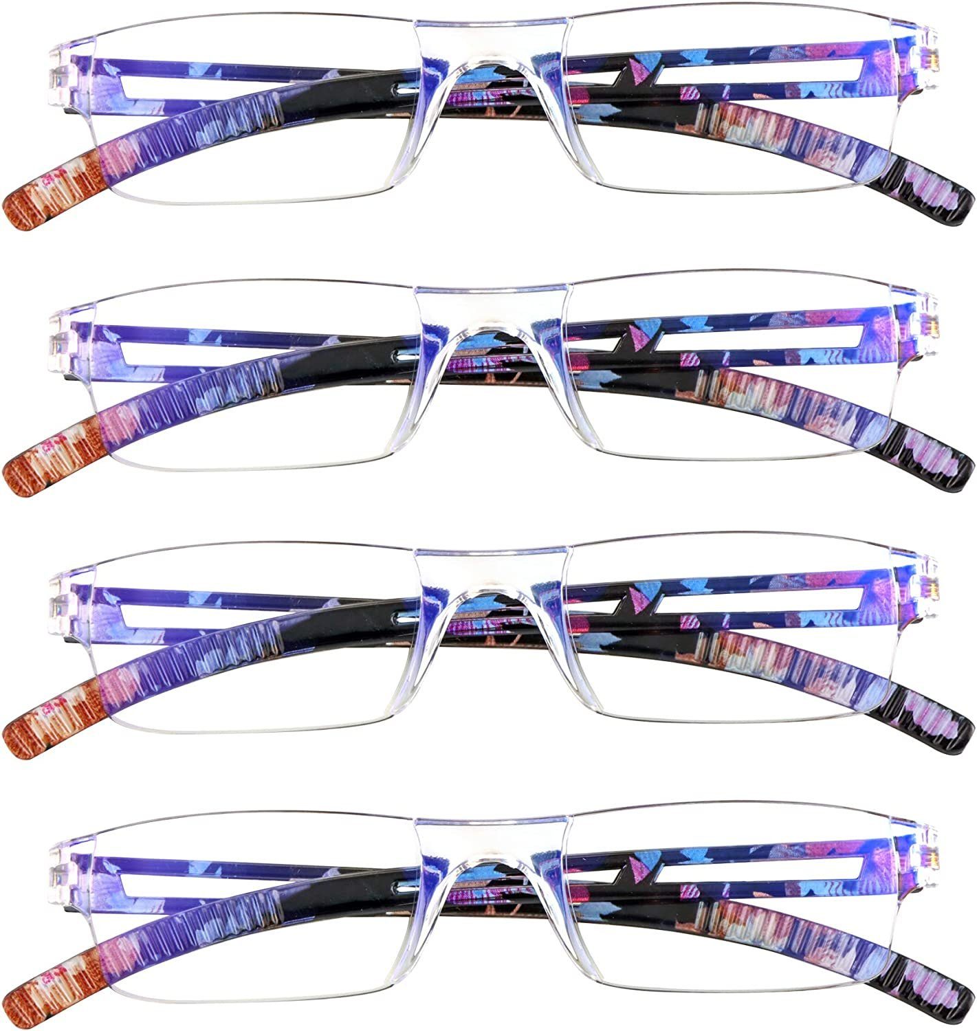 Italienische Designbrille In Blauer Schildkröten-O Produktbild-Vorschau 4