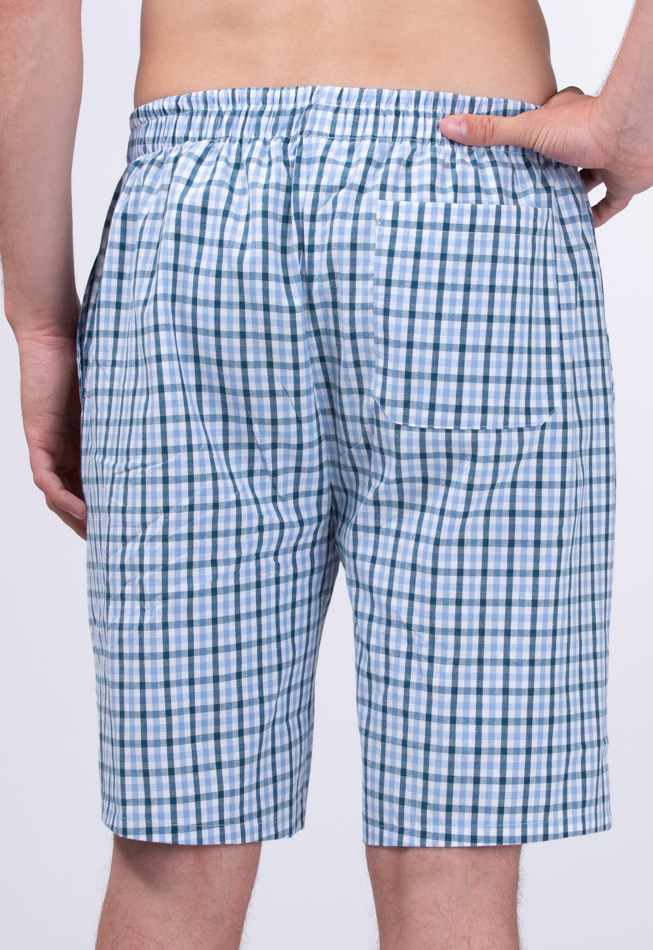 Moonline Schlafhose (2-tlg) Herren Webhose kurz als Freizeithose und Loungehose – Bild 4 von 5