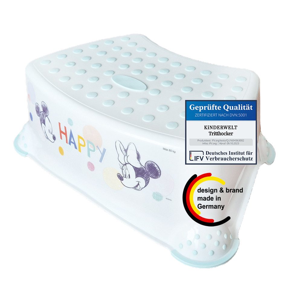 KiNDERWELT Tritthocker Premium stabiler Tritthocker Anti-Rutsch-Funktion