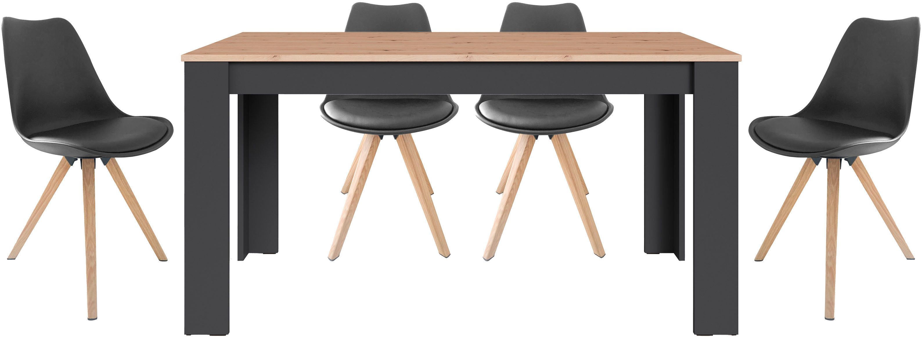 byLIVING Essgruppe Kira, (Set, 5-tlg), modernes Set mit 4 Stühlen in mehreren Farben und Größen erhältlich