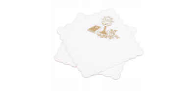 Festivalartikel Papierserviette Kommunionspapierservietten, 100 Stück, Weiß mit goldenem Druck, (100 St)