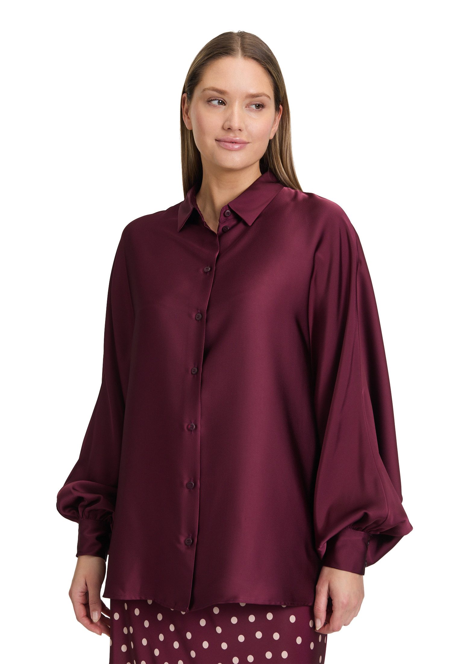 Vera Mont Satinbluse Damen Satin-Bluse mit Kragen günstig online kaufen