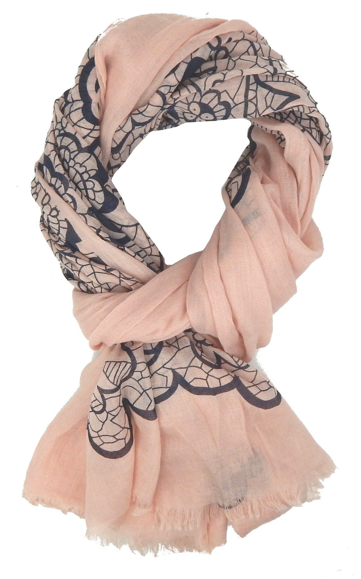 Ella Jonte Modeschal, Leichter Sommerschal in zarten Pastelltönen mit elegantem Blumenmuster