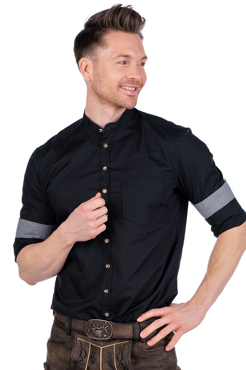 Orbis Textil GmbH & Co. KG Trachtenhemd Trachtenhemd - VALENTIANO - schwarz