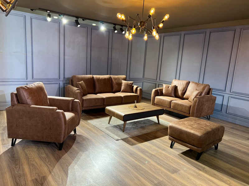 Möbeldreams Sofa Modernes Sofa-Set Colorado 3-2-1 + Hocker