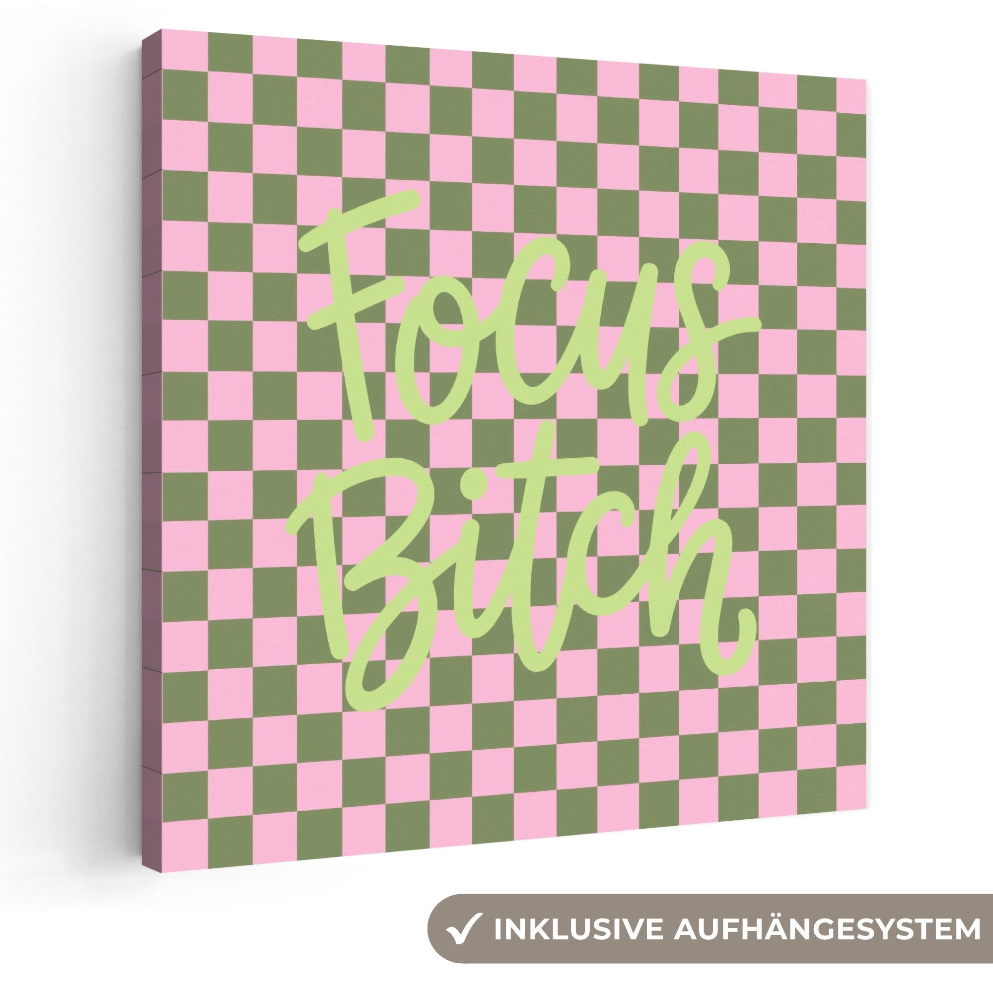 OneMillionCanvasses® Leinwandbild Fokus - Boxen - Rosa, Fotodruck (1 St), Wandbild, Deko Schlafzimmer Wohnzimmer Flur 20x20 cm