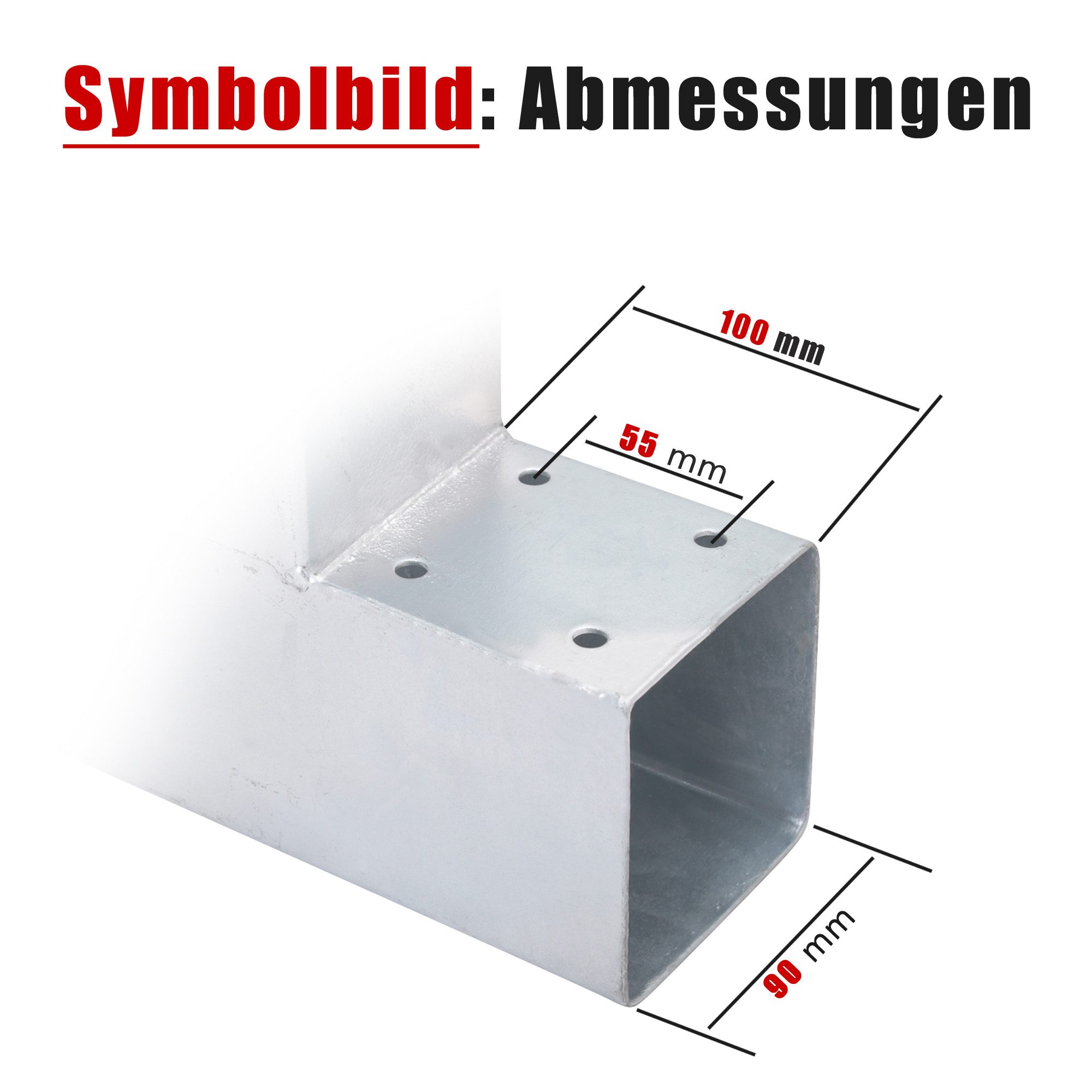 ROG-Gardenline Montagezubehör HOLZVERBINDER FÜR 90x90 MM BALKEN (HEB-20 L-FORM), verzinkter Stahl
