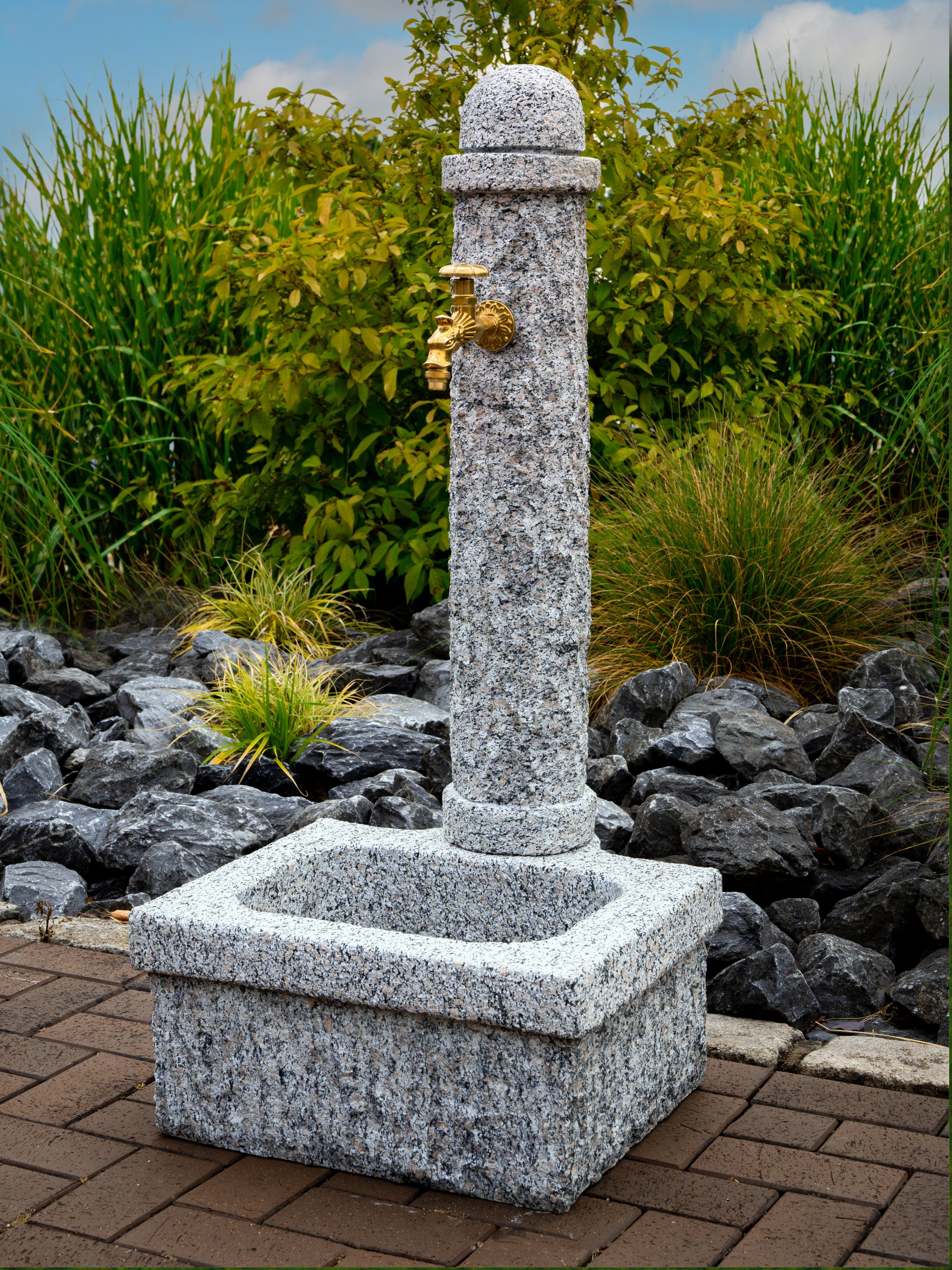 IDYL Gartenbrunnen Granit Gartenbrunnen, Granit – ein Naturprodukt – sehr robust – witterungsbeständig gegen Frost, Regen und UV-Strahlung.