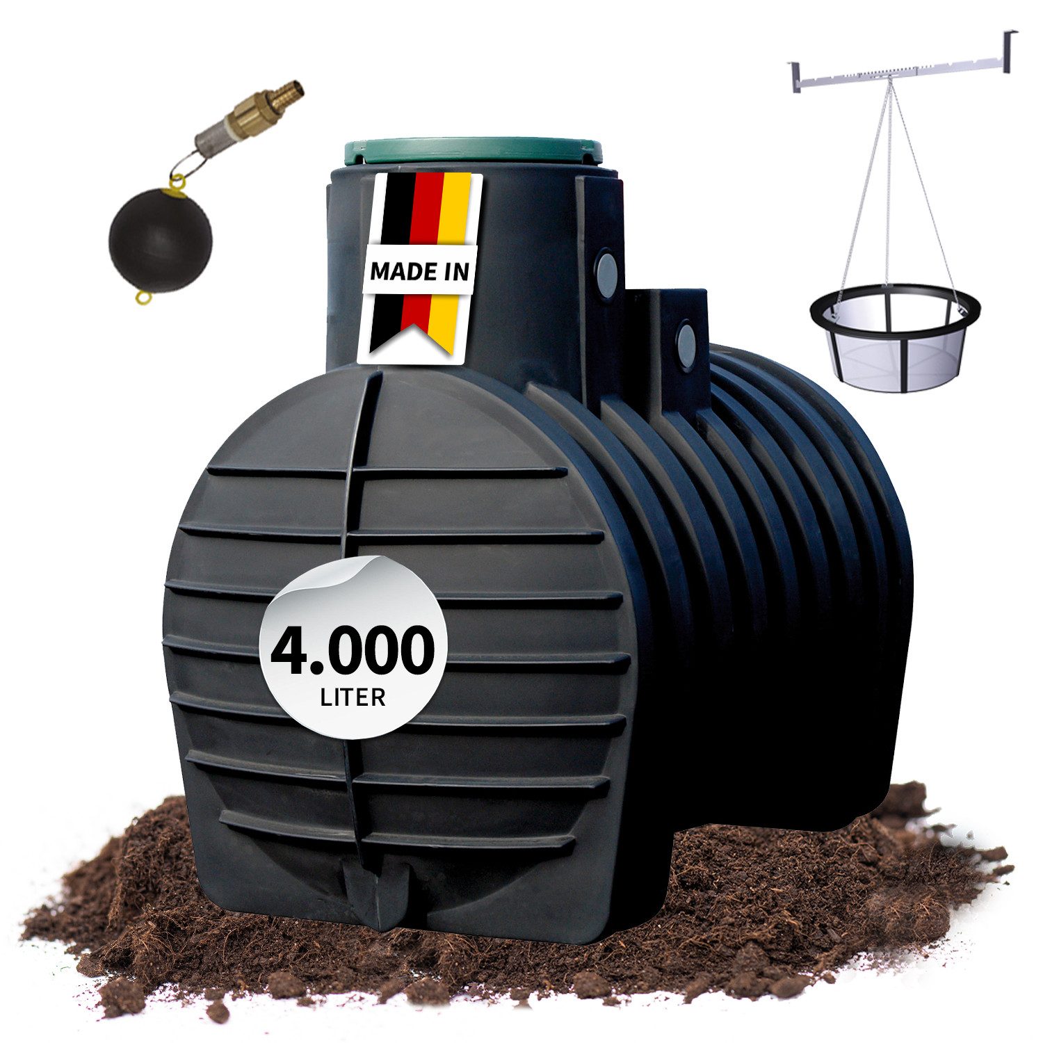 4rain Wasserreservoir MONO Retentionszisterne 4000 Liter inkl. Tankabdeckung