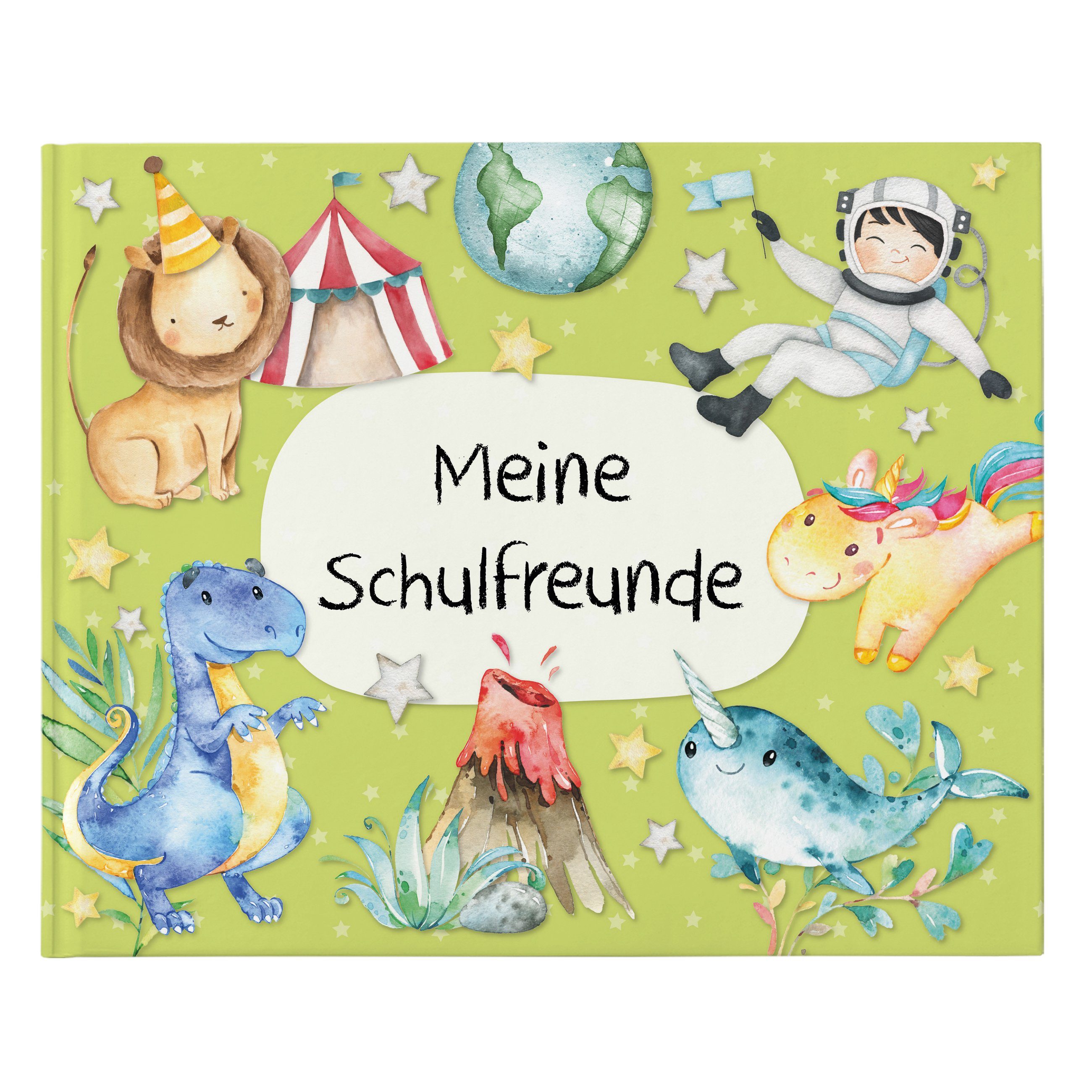 PAPIERDRACHEN Tagebuch Schulfreunde Freundebuch - Grün für Kinder