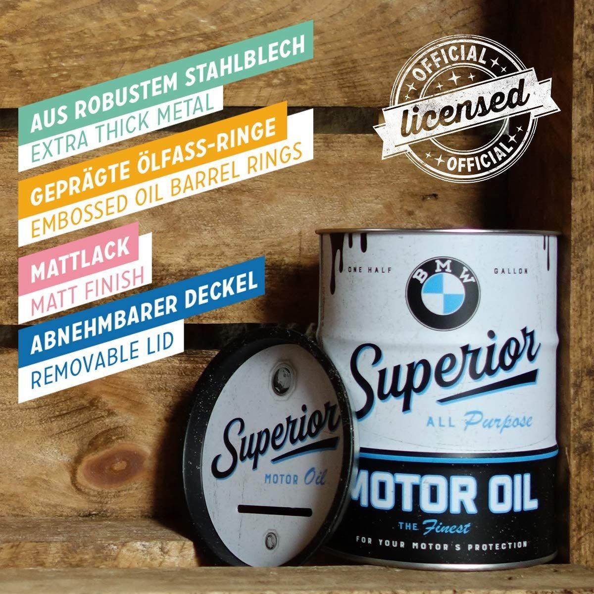 Nostalgic-Art Spardose Spardose Sparbüchse Sparschwein - BMW Superior Motor Oil