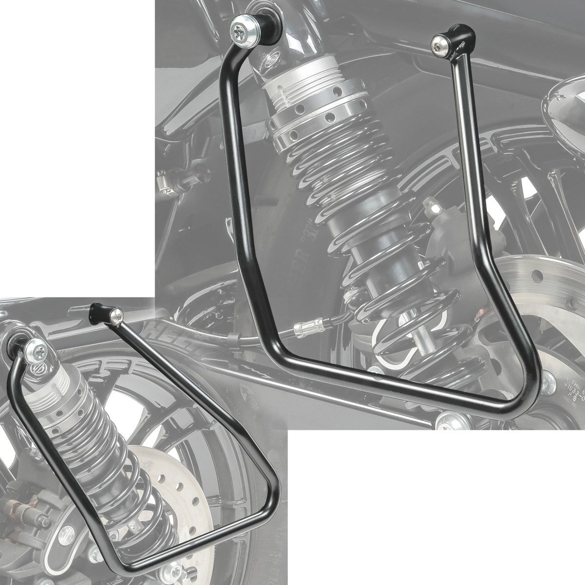 Craftride Gepäck-Halterung Satteltaschenhalter für Harley Davidson Sportster 04-20 schwarz