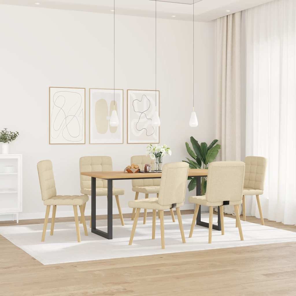 vidaXL Esszimmerstuhl Esszimmerstühle 6 Stk. Creme günstig online kaufen