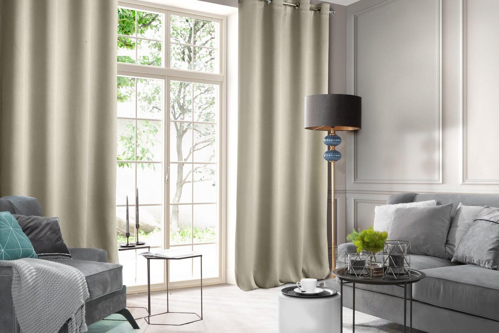 Design91 Vorhang Samtvorhänge 140x250 cm (1 St), Ösen, blickdicht, Samt, Wohnzimmer