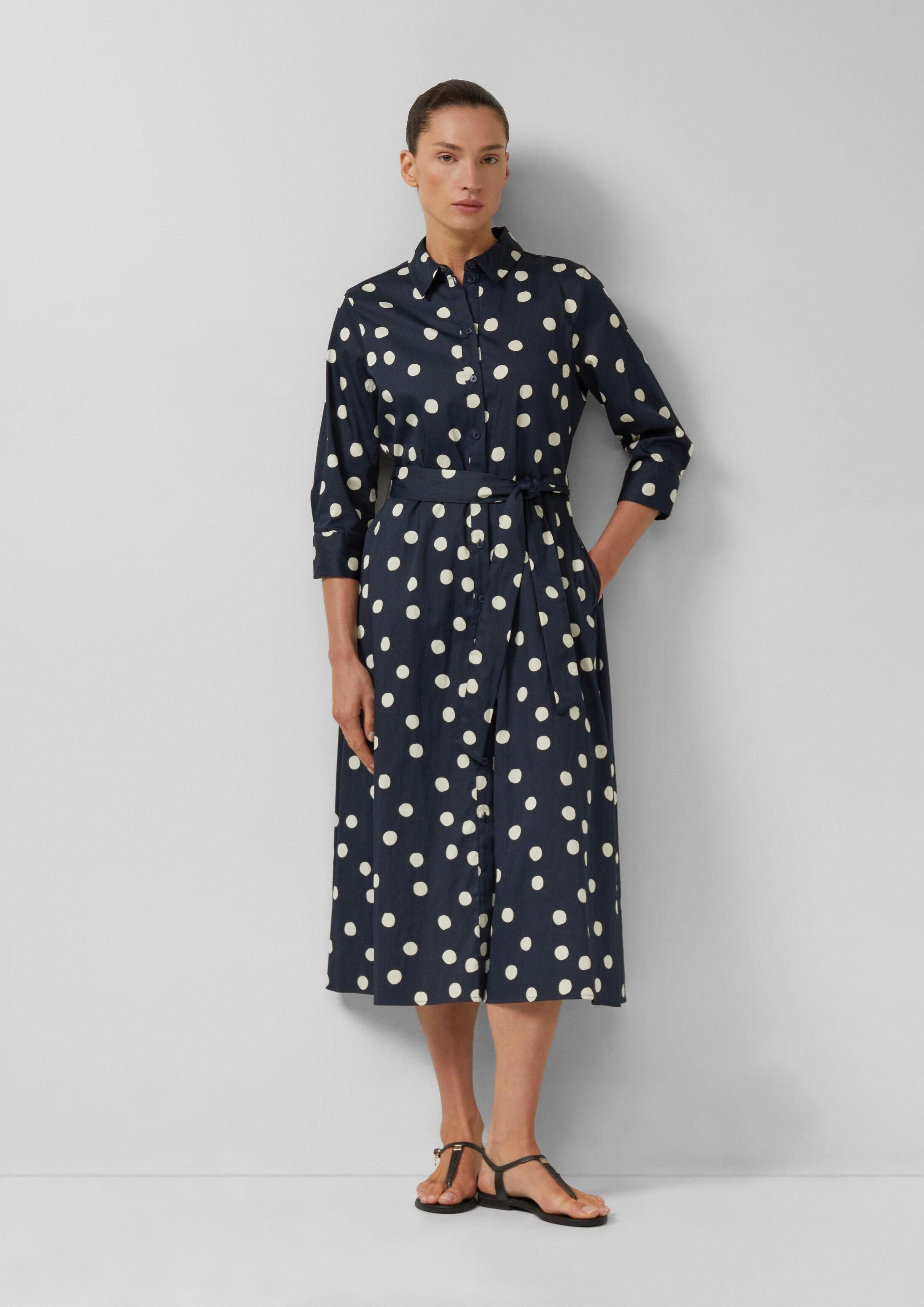 s.Oliver Midikleid Kleid Elastisches Baumwollkleid mit Viskosefutter