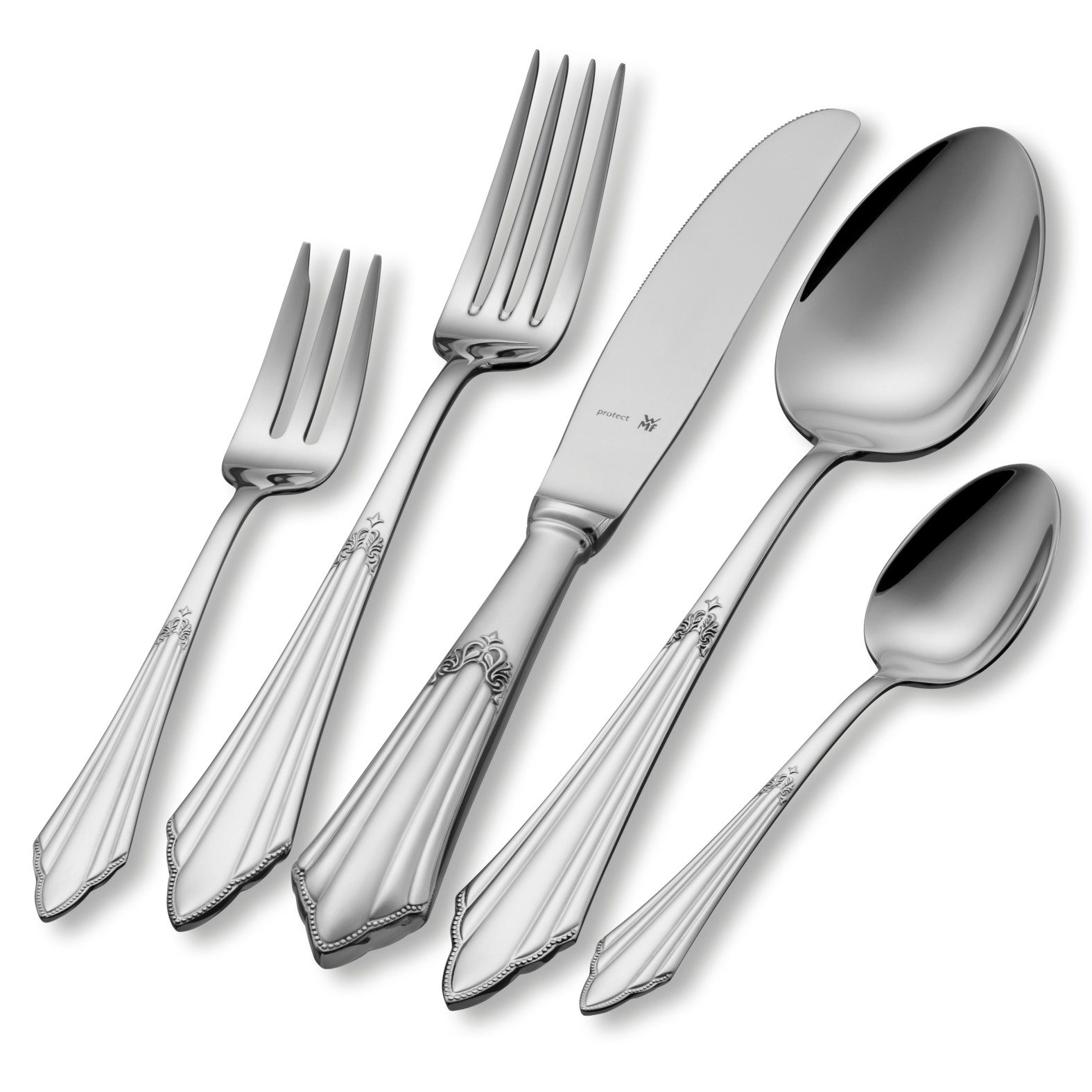 WMF Besteck-Set Fächer (30-tlg), 6 Personen, Cromargan® Edelstahl Rostfrei, ergonomisch, Cromargan protect
