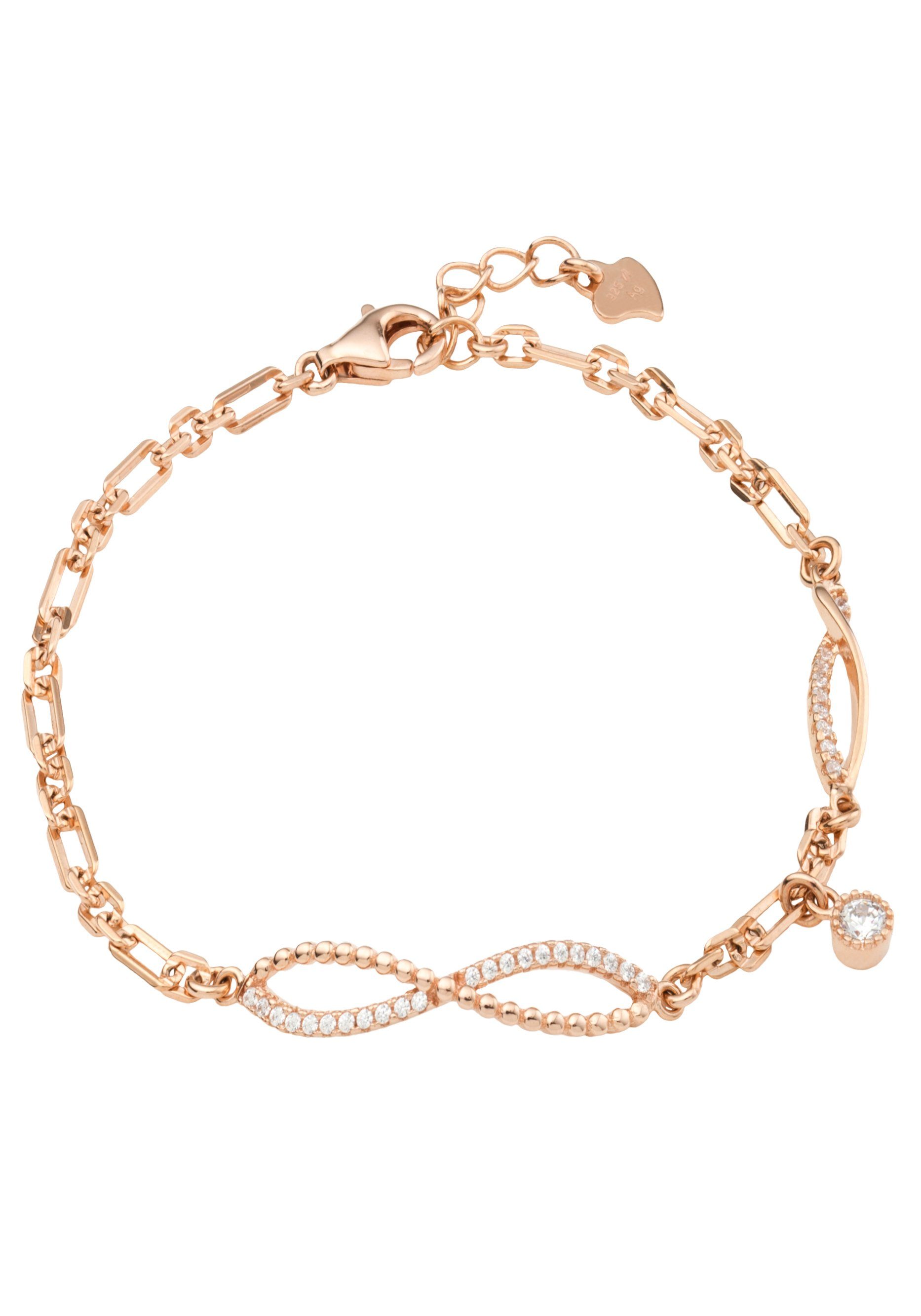 Valentinstagsgeschenk Amor Armband Infinity/Unendlichkeitsschleife, mit Zirkonia (synth), goldfarben