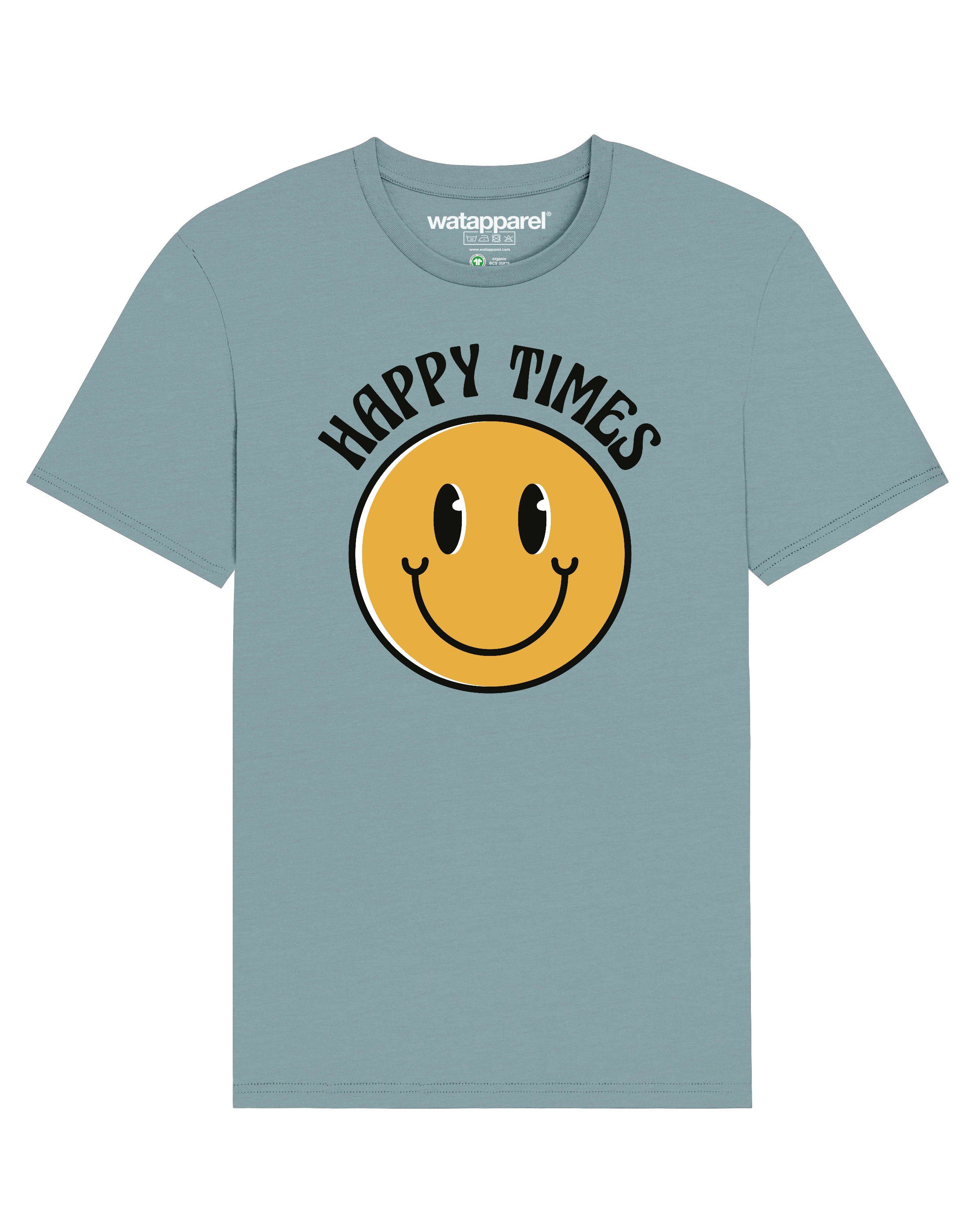 wat? Apparel Print-Shirt Happy times smiley emoji (1-tlg) citadel blau