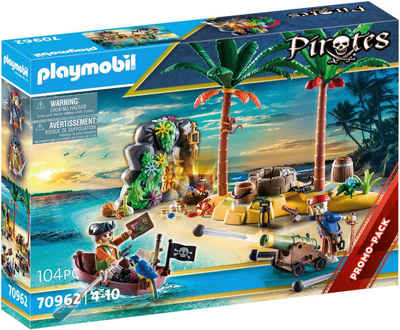 Playmobil® Konstruktions-Spielset Piratenschatzinsel mit Skelett (70962), Piraten, (104 St), Made in Germany