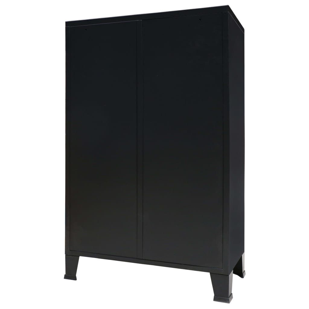 vidaXL Spind NA Kleiderschrank Spind Metall Industrie-Stil 67x35x107 cm Schwarz