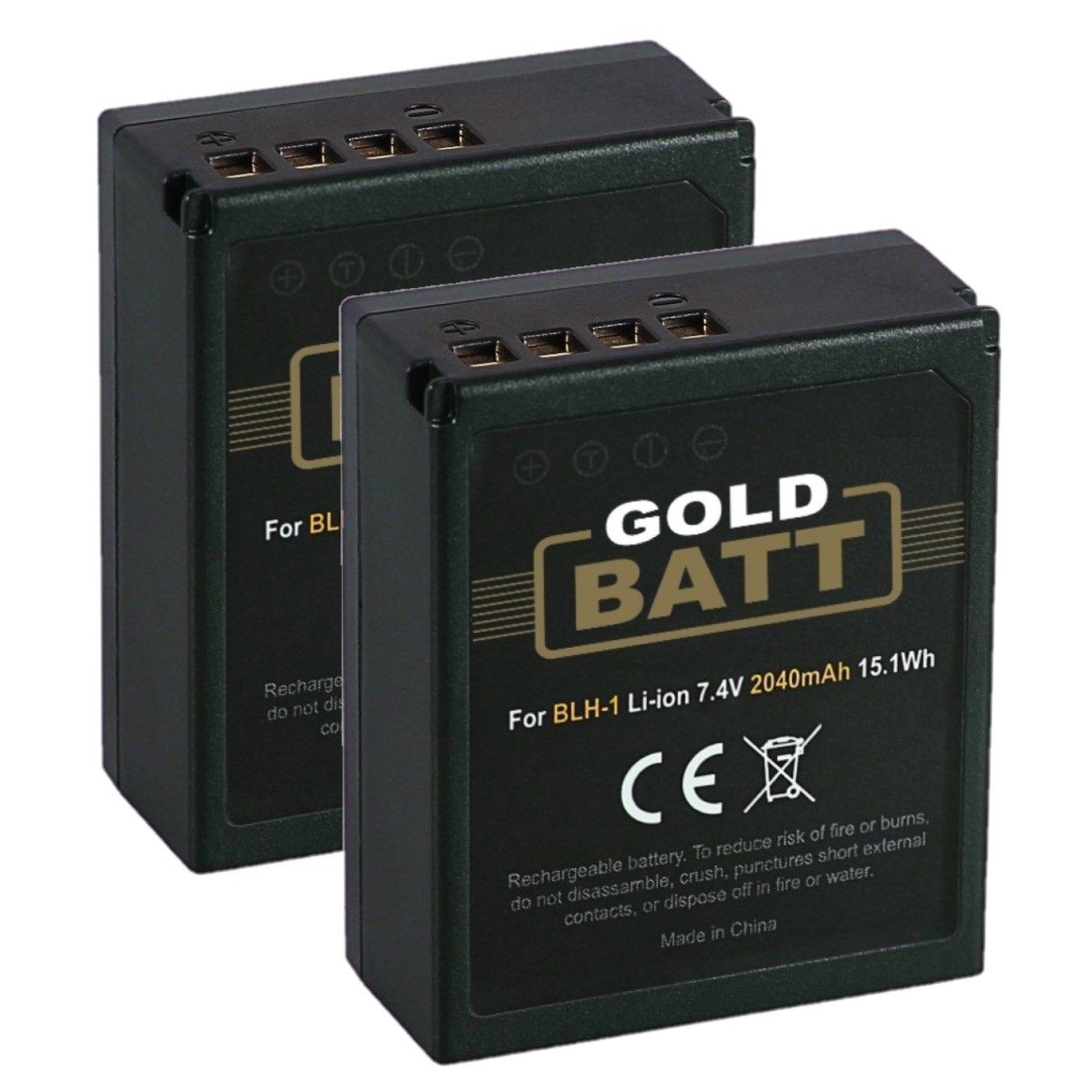 GOLDBATT 2x Akku für Olympus BLH-1 BLH1 OM-D EM-1 Mark II EM1 Mark 2 E-M1X volldecodiert Kamera-Akku Ersatzakku Ersatz 2040 mAh (7,4 V, 2 St), 100% kompatibel I inklusive Überhitzungsschutz