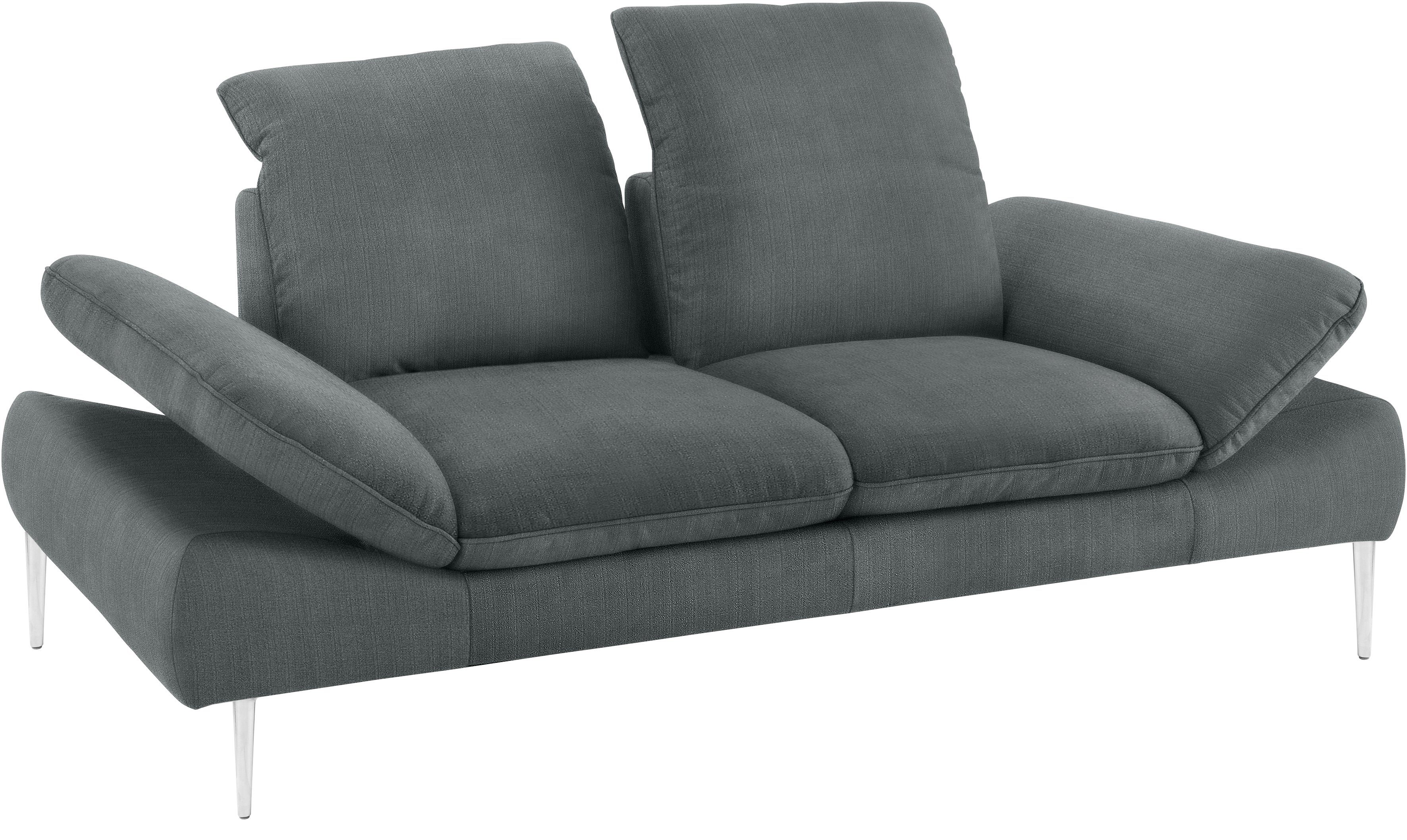 Sitztiefenverstellung, matt, 2-Sitzer 202 cm enjoy&MORE, mit Füße silber W.SCHILLIG Breite