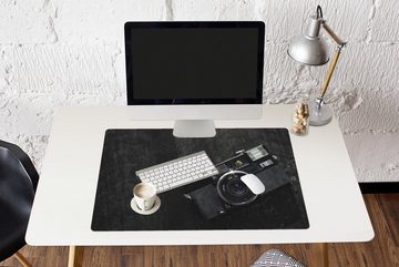 MuchoWow Gaming Mauspad Schwarz - Vintage - Kamera (1-St), Büro für Tastatur und Maus, Mousepad Gaming, 90x60 cm, XXL, Großes