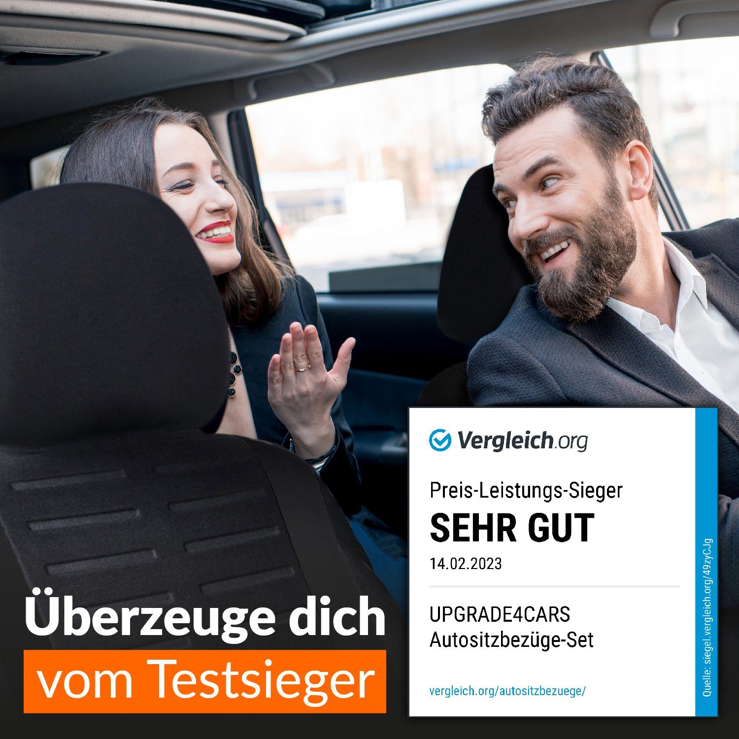 Sitzauflage Auto, Auto-Sitzbezüge Vordersitze, Kunst-Leder Schonbezüge Set  Universal Schwarz