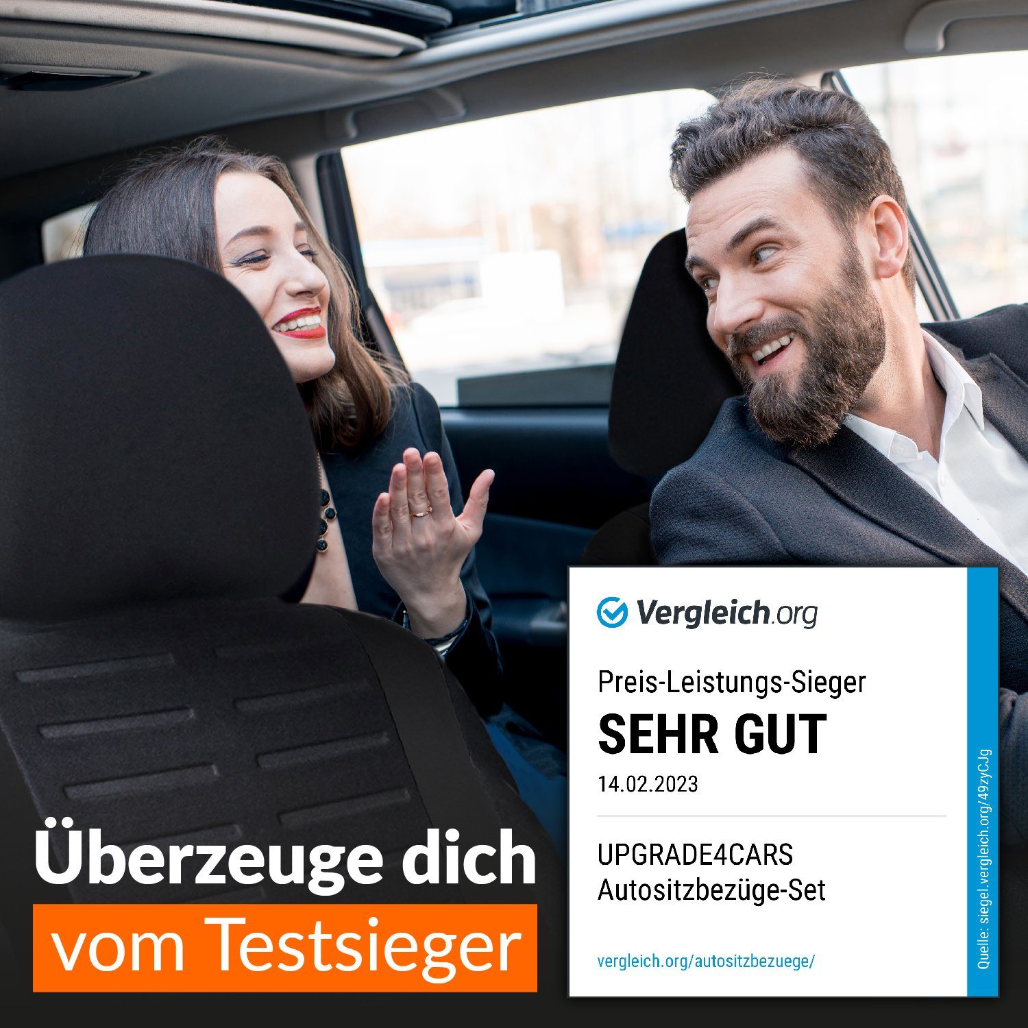 Upgrade4cars Autositzbezug Set für die Vordersitze, 2-teiliges