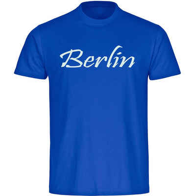 multifanshop T-Shirt Herren Berlin blau - Schriftzug - Männer