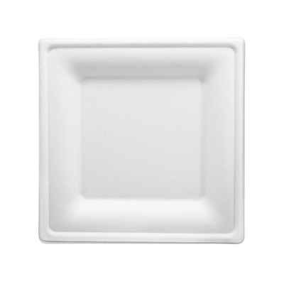 wisefood Одноразовые тарелки Zuckerrohr Тарелки - 16 cm (quadratisch, weiß), (50 St)
