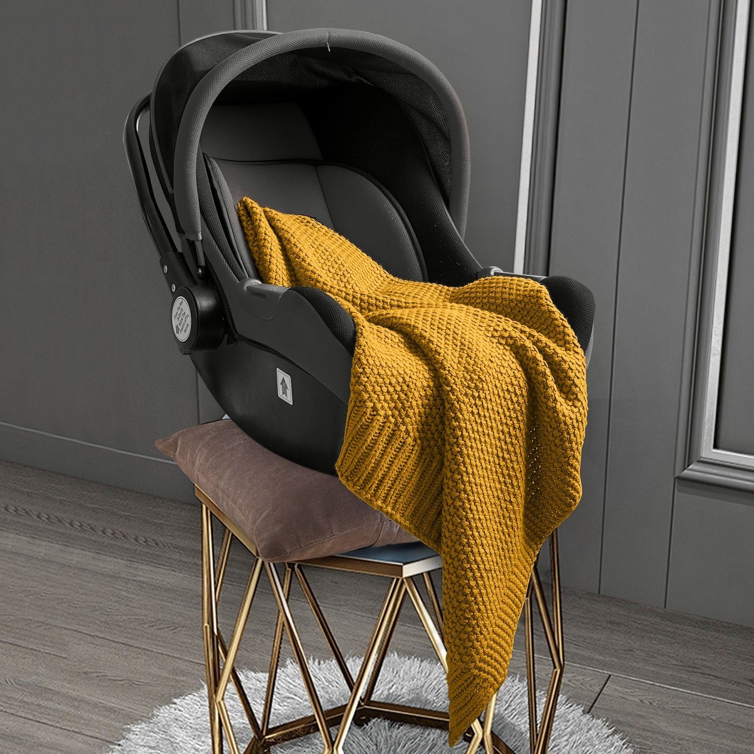 Babydecke Baby- und Kinderdecke aus kuschelweichem Strick in 70x100 cm, wom günstig online kaufen