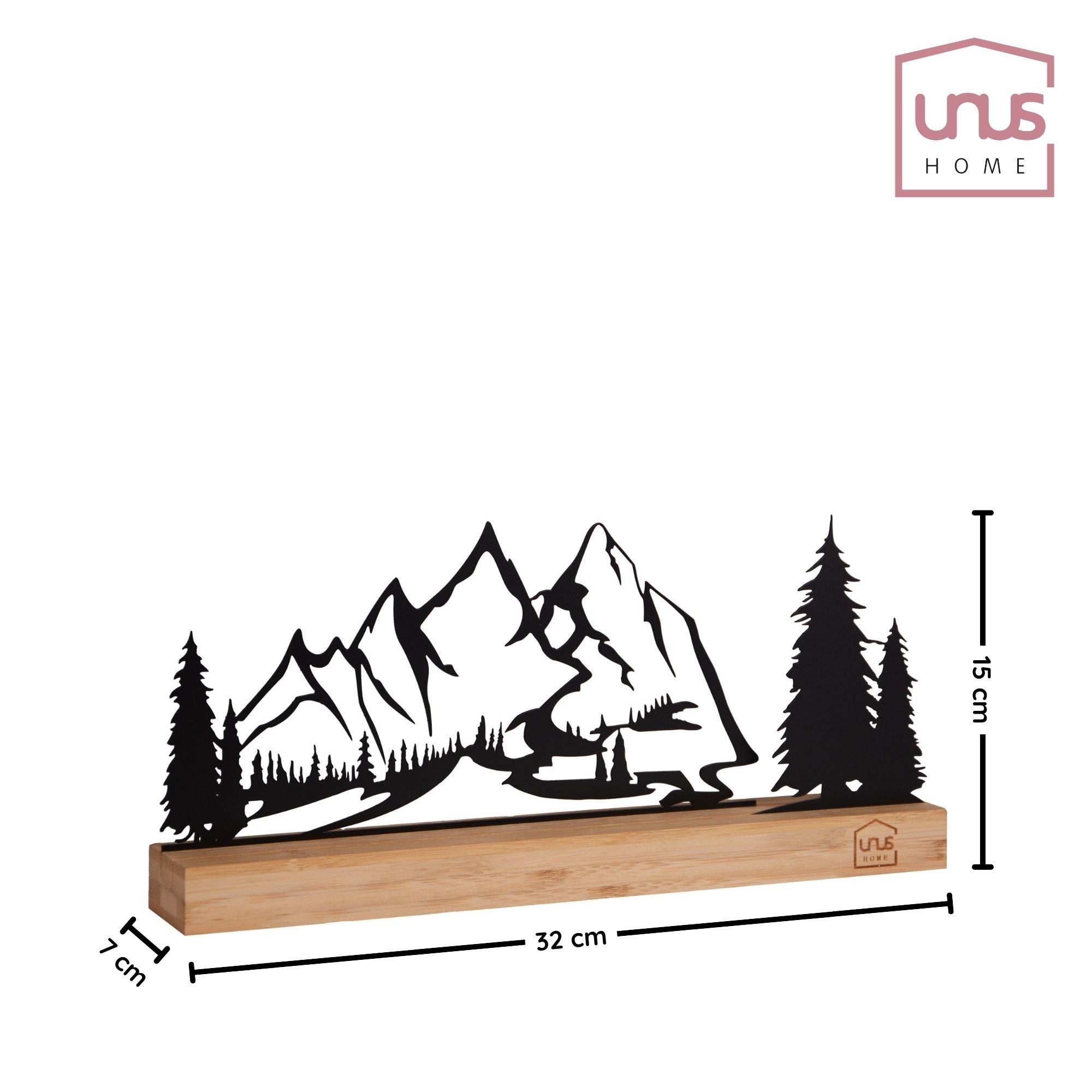 UNUS HOME Dekofigur Aufsteller Silhouette Berglandschaft (32x15x7cm) – Bild 4 von 4