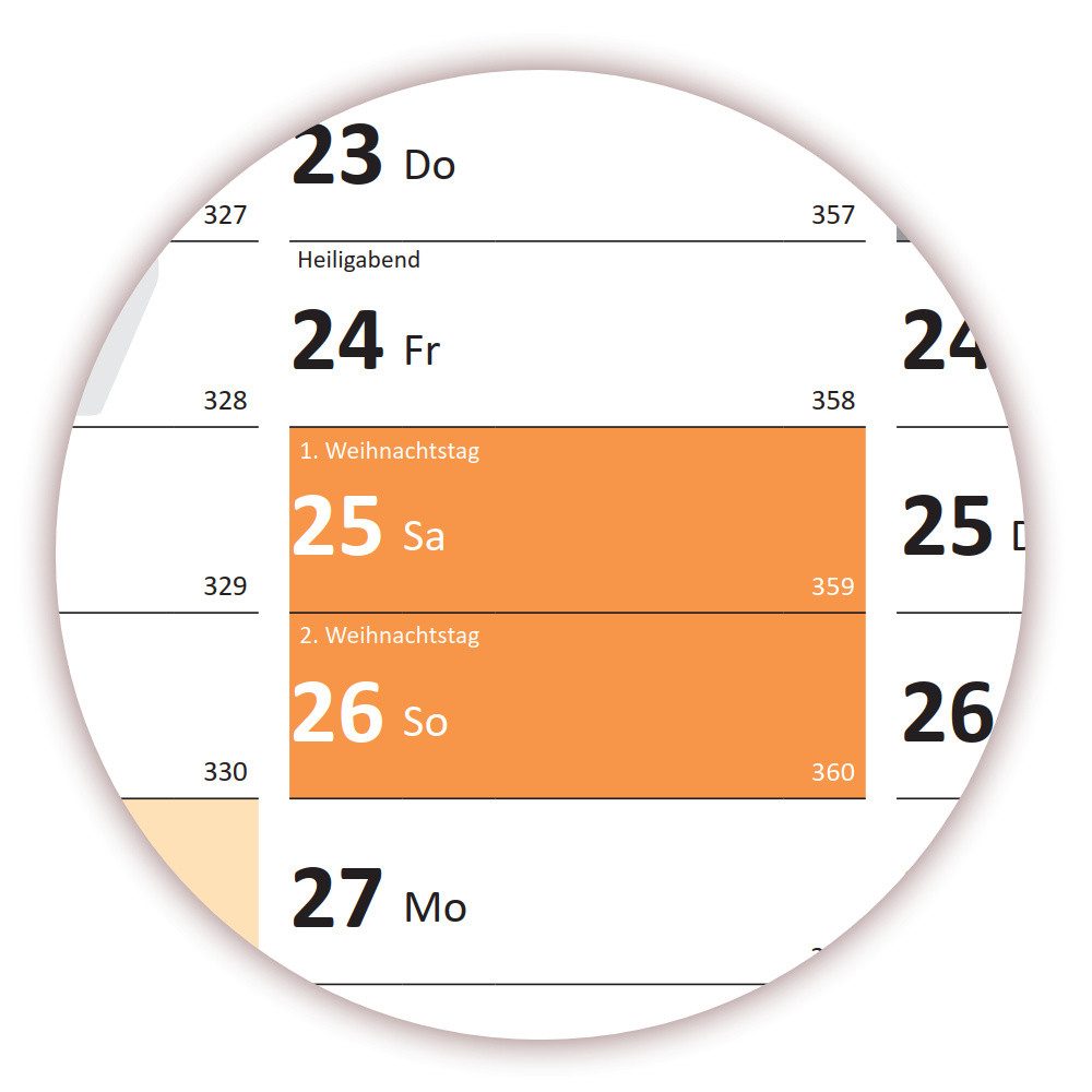LYSCO Wandkalender Rainbow Premium Classic2 Wandplaner 2027 (gerollt), erhältlich in den Formaten DIN A2, DIN A1 und DIN A0, Rainbow Kalender Terminkalender Bür – Bild 3 von 4