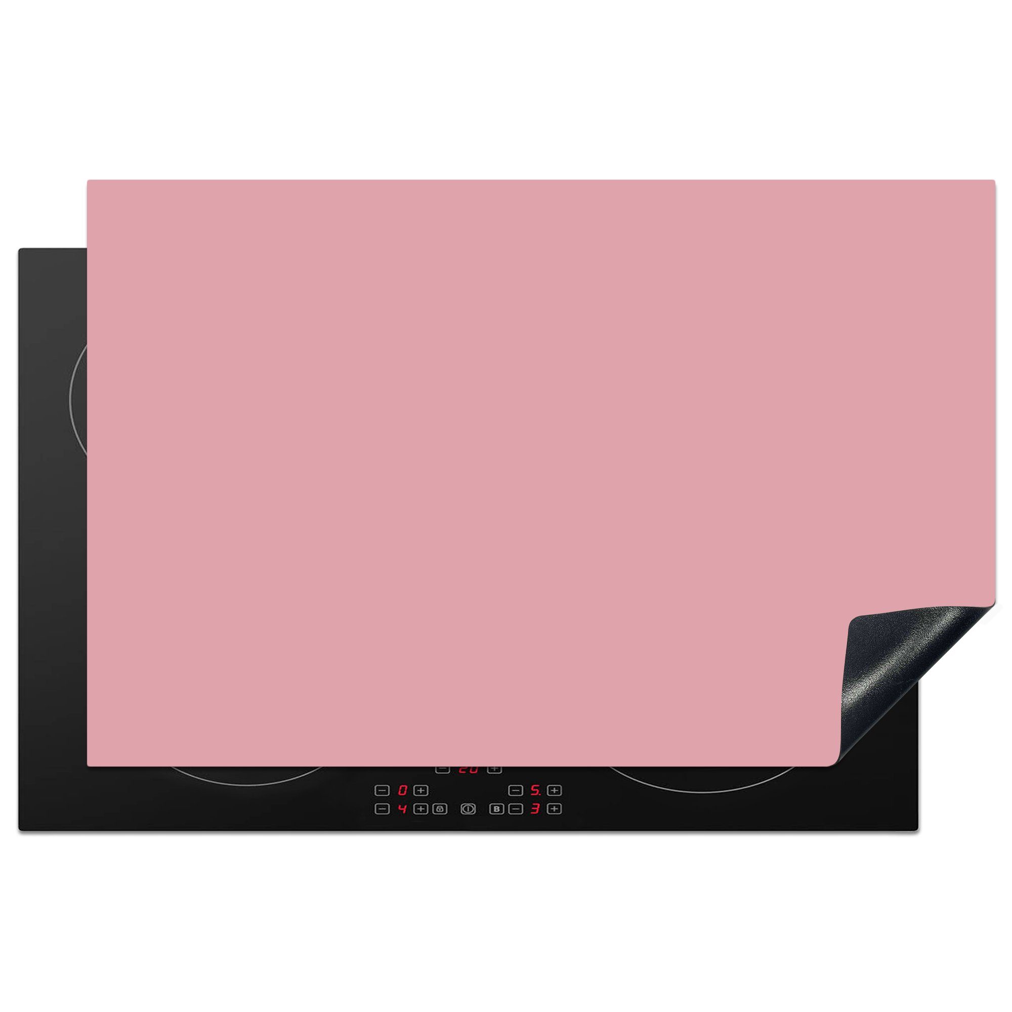 MuchoWow Herdblende-/Abdeckplatte Rosa - Farben - Innenraum - Einfarbig - Farbe, Vinyl, (1 tlg), 81x52 cm, Induktionskochfeld Schutz für die küche, Ceranfeldabdeckung