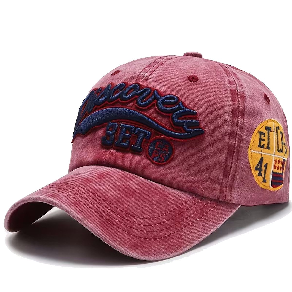 Sporty Baseball Cap Classic Discovery Vintage Style Used Washed Look Retro Baseballcap vintage Look