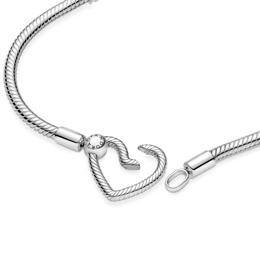 Pandora Bettelarmband Pandora Silberarmband mit Herzverschluß 599539C00-19