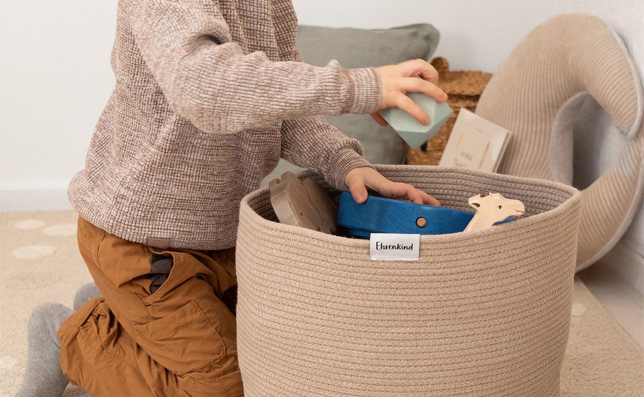 Ehrenkind Aufbewahrungskorb Spielzeugkorb für Kinder, In 3 Größen & Farben günstig online kaufen