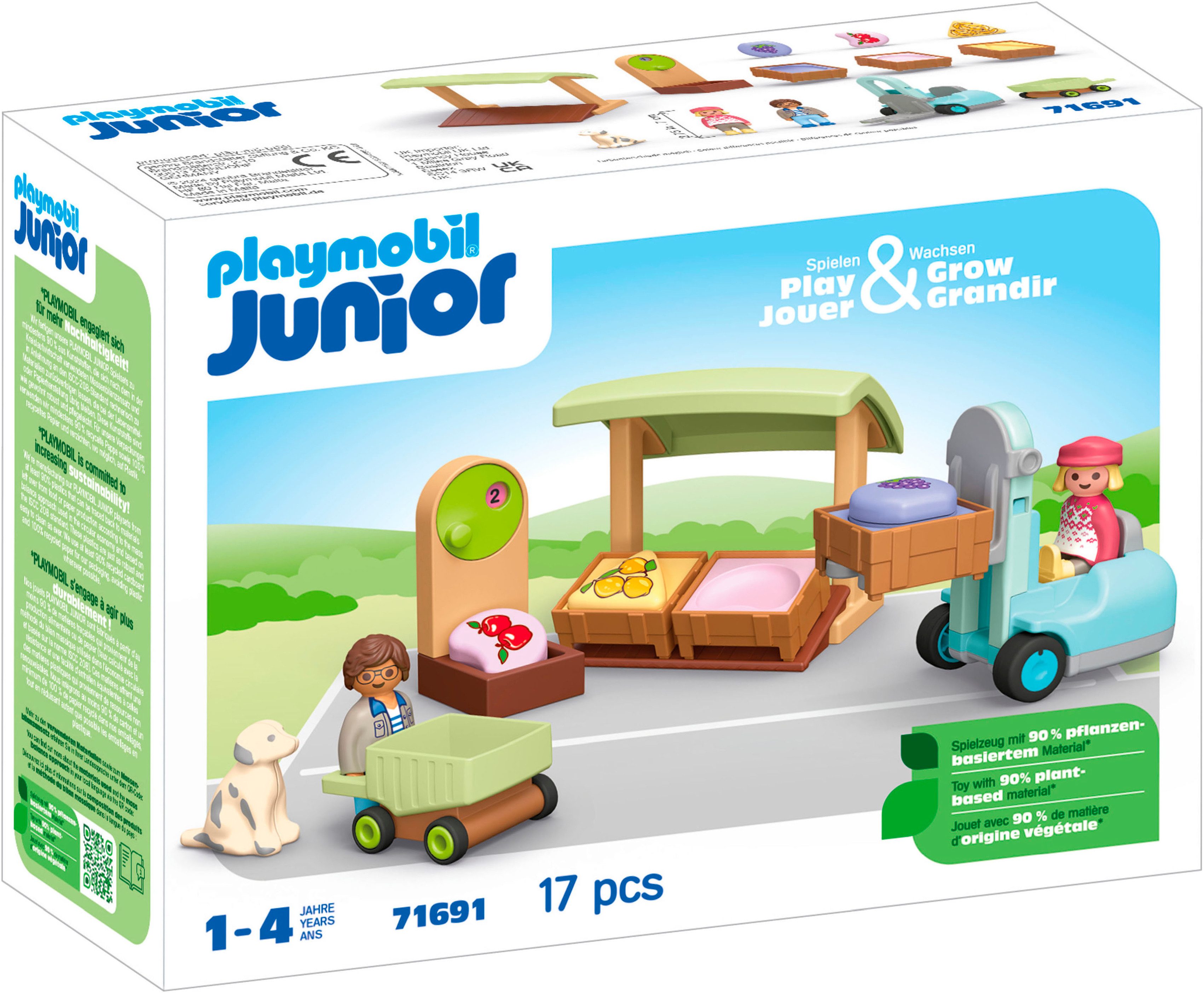 Playmobil® Bio-Marktstand & Gabelstapler (71691), JUNIOR Konstruktions-Spie günstig online kaufen