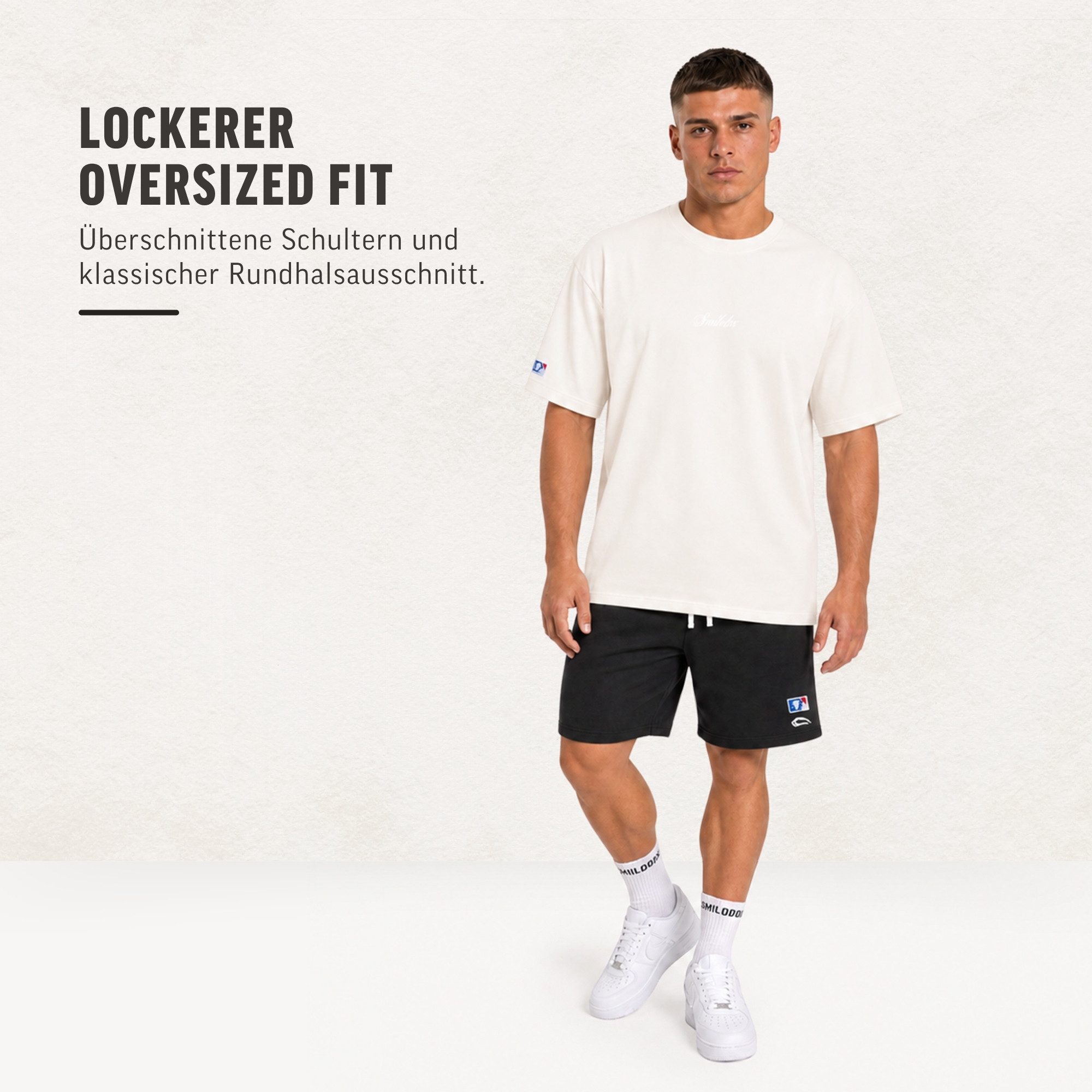 Smilodox T-Shirt Varendo, Oversize Shirt mit Backprint, aus Baumwolle, Streetwear & Gym Rundhals, 100% Baumwolle, weiches Material, für Training & Freizeit – Bild 3 von 5