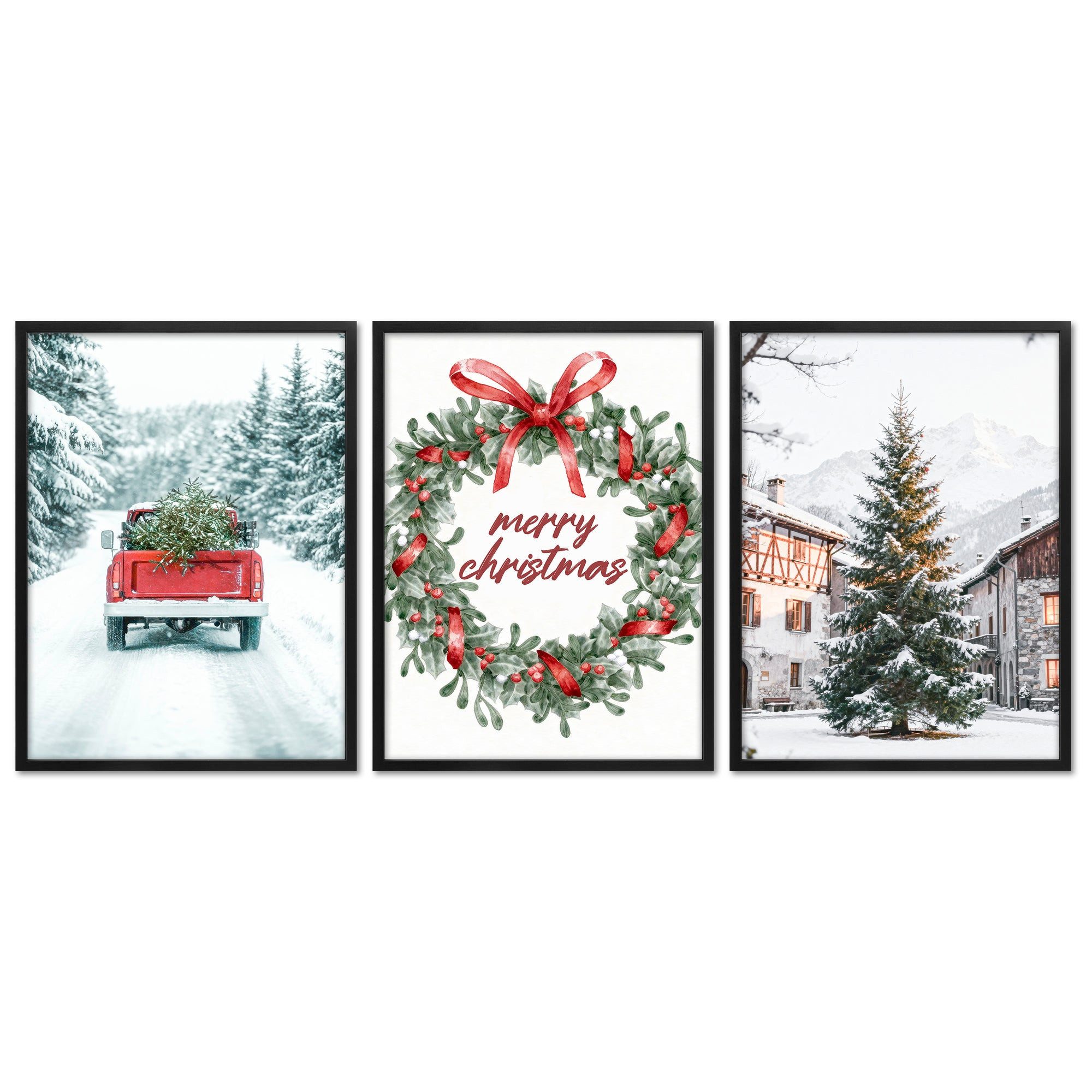 ARTFAVES Bilder-Collage Poster Set - Merry Christmas - 3 Deko Wandbilder We günstig online kaufen