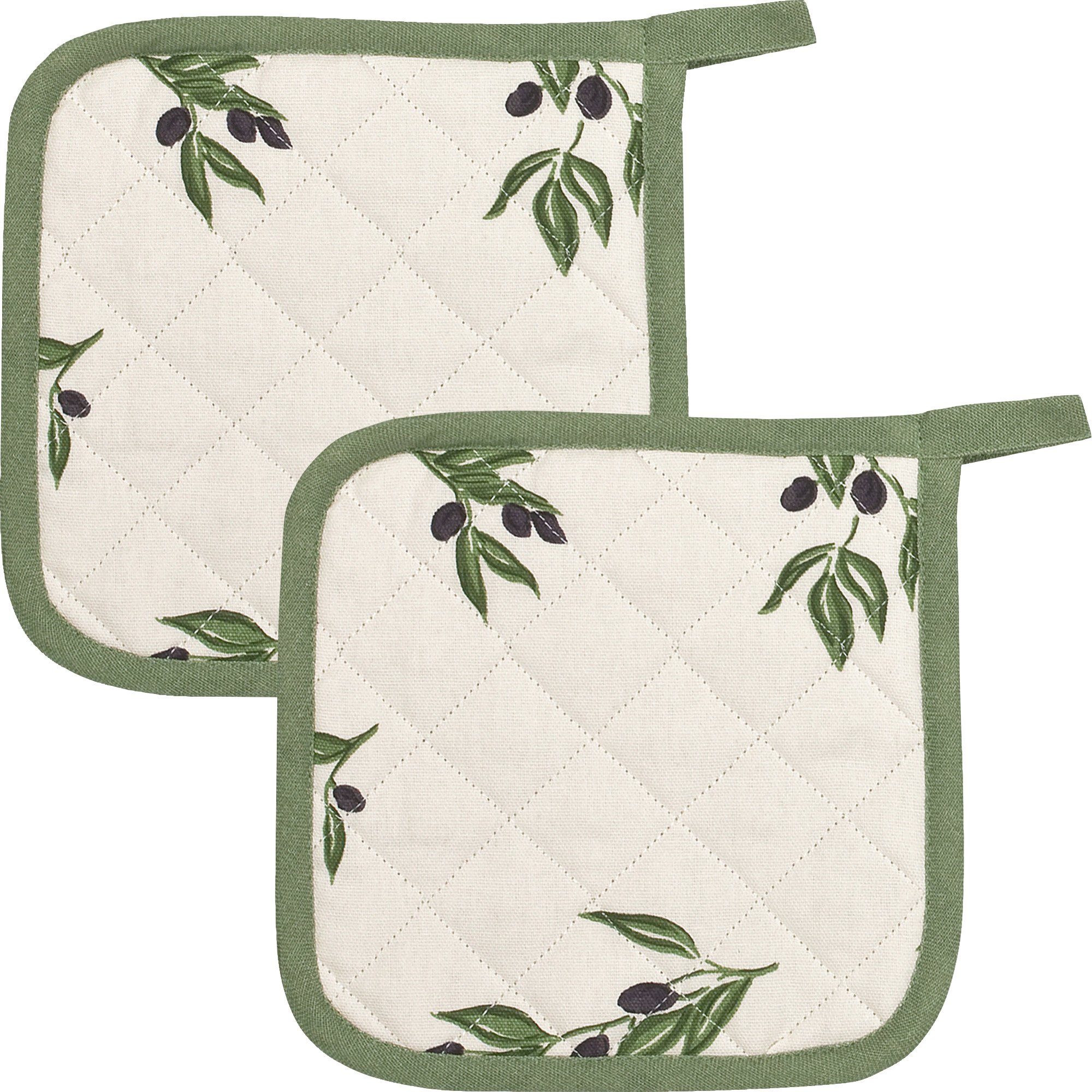 Kracht Topflappen Topflappen "Olivenzweige" 2er-Pack, Motiv günstig online kaufen