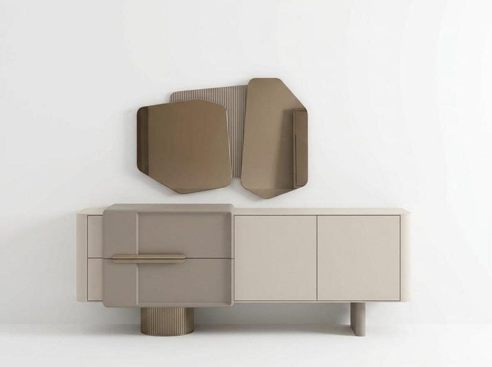 Xlmoebel Sideboard Moderne Kommode Beige mit Türen und Schublade Wohnzimmer Design (Kommode, 1 St., 1-tlg)
