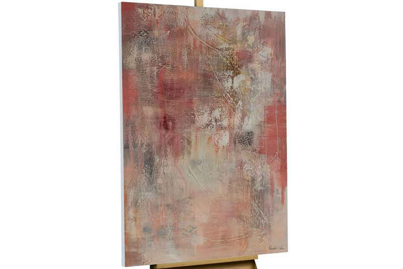 KUNSTLOFT Gemälde Rosenzauber 80x120 cm, Leinwandbild 100% HANDGEMALT Wandbild Wohnzimmer