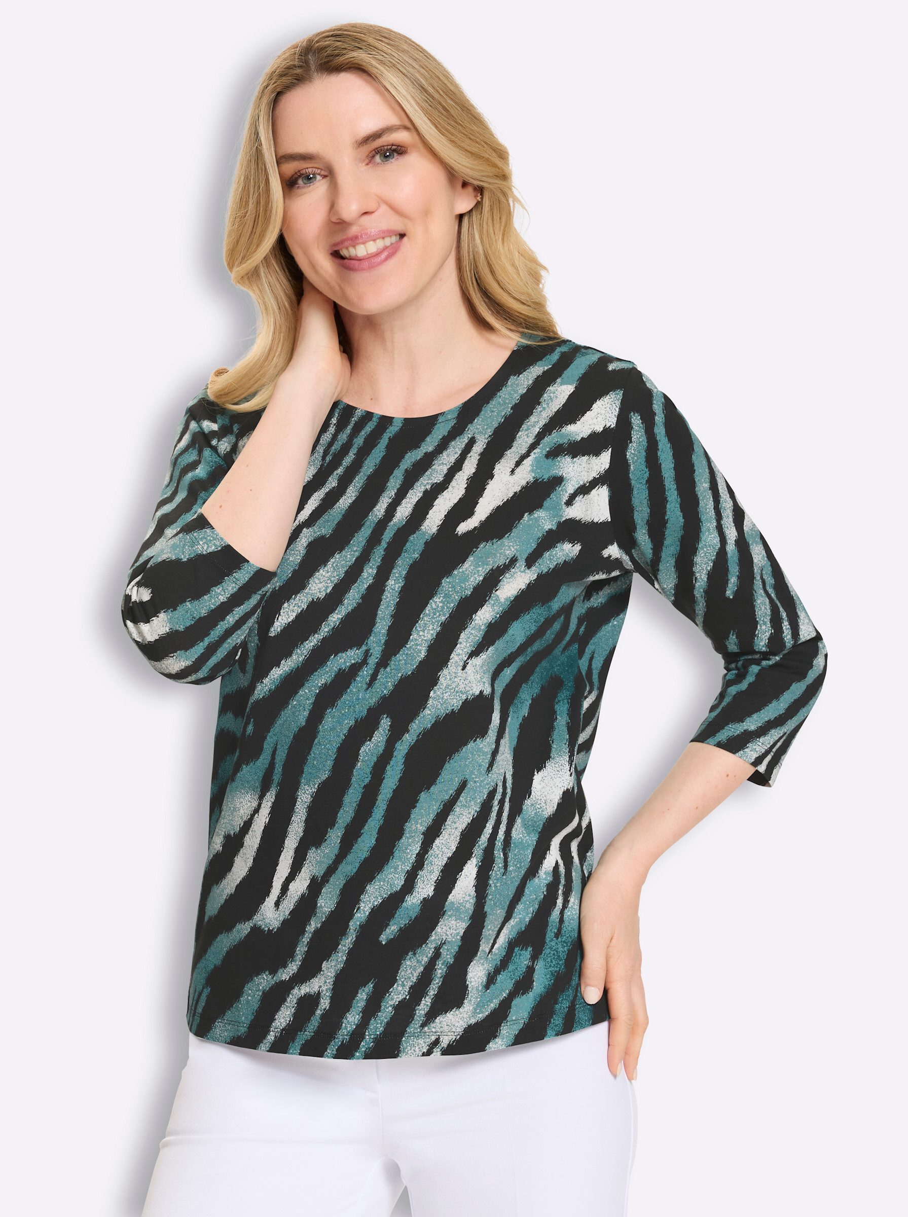 Sieh an! T-Shirt Druck-Shirt 3/4-Arm