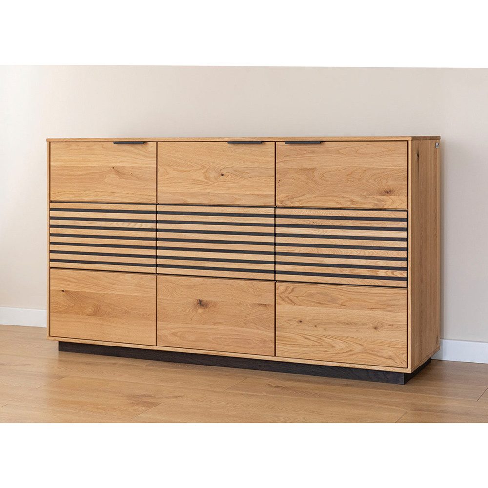 Lomadox Sideboard TIVAT-163, Eiche massiv geölt, 154 cm breit