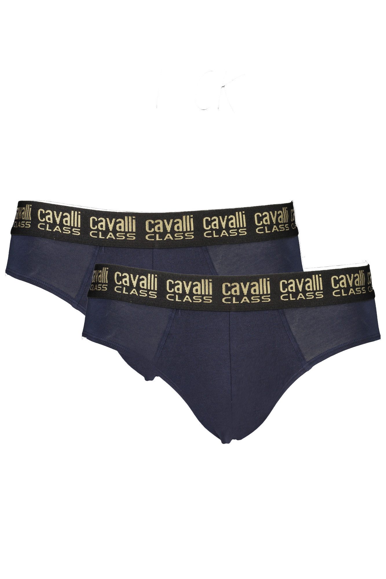 Cavalli Class Boxershorts Herren Blau Bi-Pack Slip mit Elastischem Bund und Druckmotiv