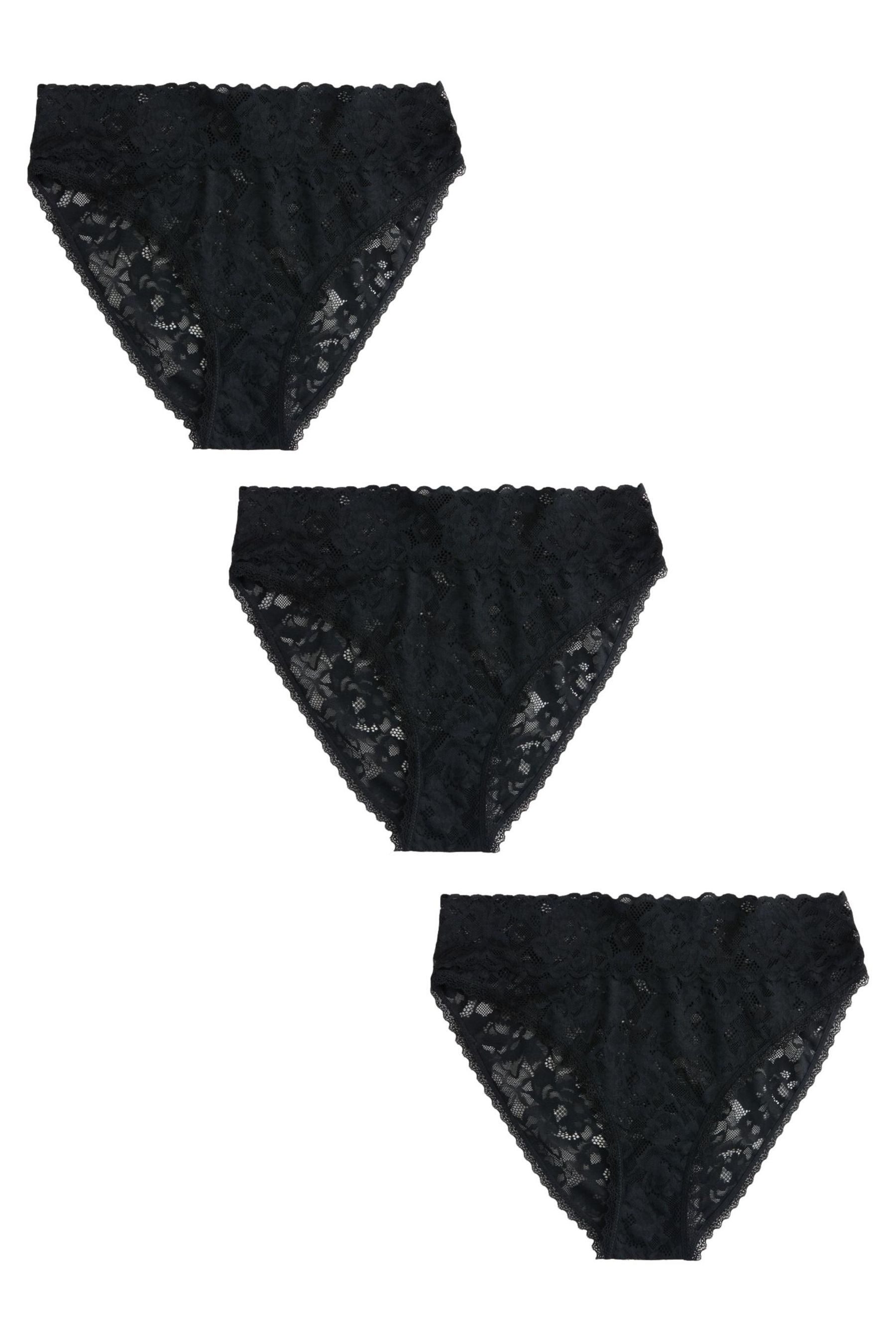 Next Slip Spitzenslips im 3er-Pack, hoher Beinschnitt (3-St)