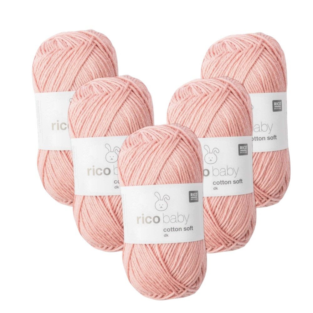 Rico Design 5 x RICO BABY COTTON SOFT DK Häkelwolle, 250 m